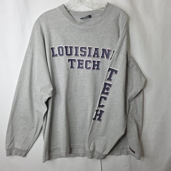 Vintage Jansport Long Sleeve Louisiana Tech T Shirt Mens XXL Thick Made in USA - Picture 1 of 7